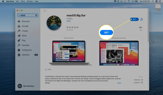 AppStoreからMacOSBigSurをダウンロードしています。