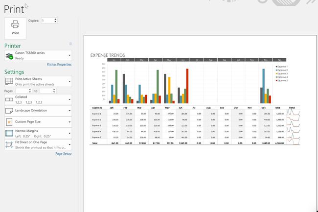 Drucken einer Excel-Tabelle (PC)