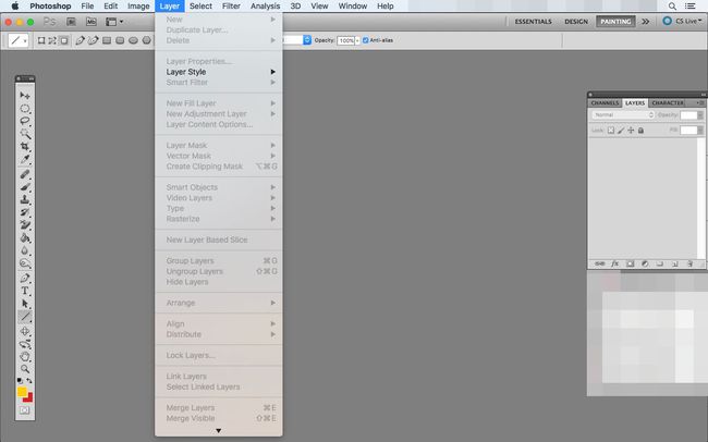 Meni Layer v Photoshopu