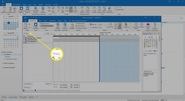 Το Outlook Scheduling Assistant εμφανίζει έναν διαγραμμένο συμμετέχοντα.