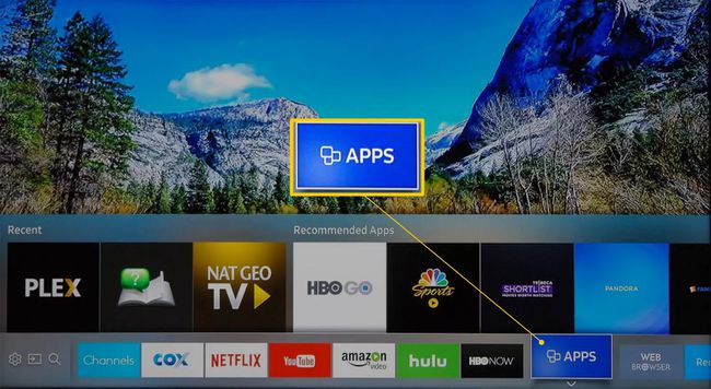 Pridajte aplikácie do Samsung Smart TV výberom ikony Apps