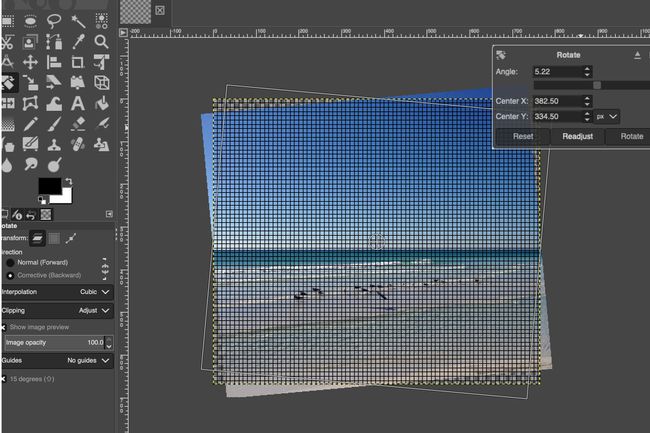 Begradigen eines Horizonts in GIMP