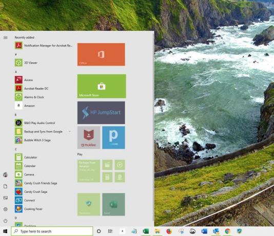 Windows 10 Başlat Menüsünde Microsoft Store'un ekran görüntüsü