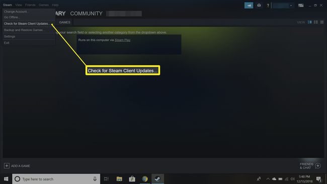 Periksa pembaruan Steam