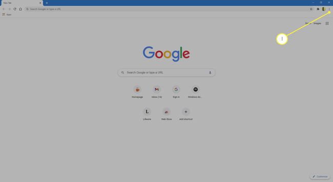 El menú Configuración en Chrome.