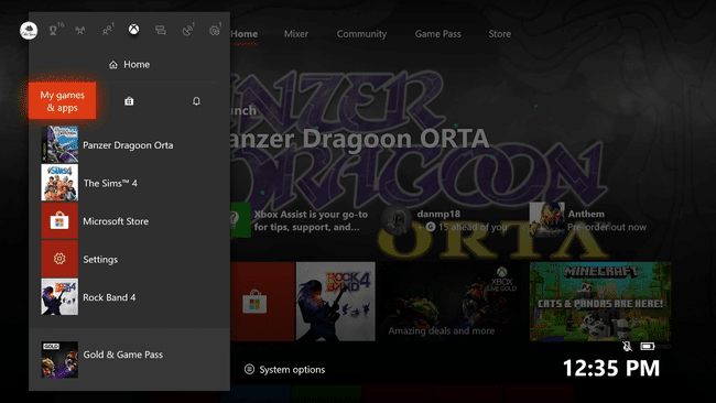 Snimka zaslona vodiča za Xbox One.