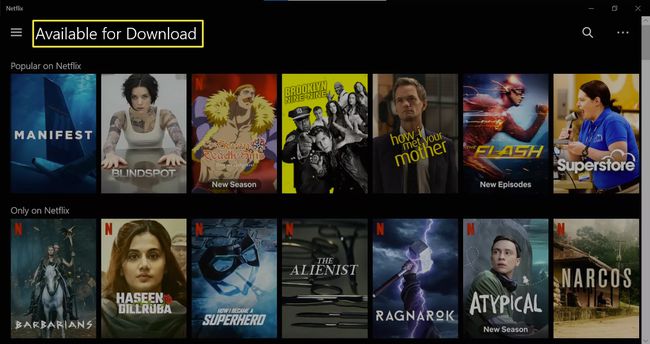 NetflixWindowsアプリのダウンロードメニューで利用できます。