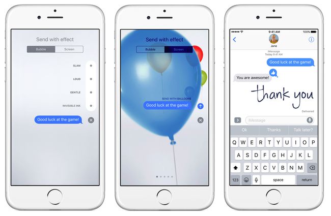 Efeitos iMessage no iOS 10