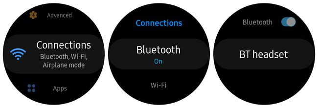 Samsung Gear S3 Bluetooth iestatījumu ekrānuzņēmumi