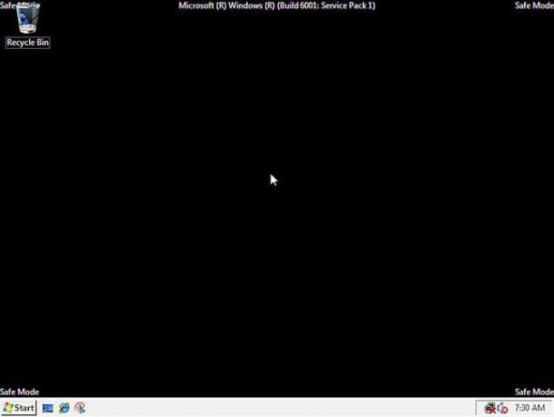 Güvenli Modda Windows Vista'nın ekran görüntüsü