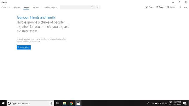 Výběrem možnosti Zahájit označování poskytněte aplikaci Fotky přístup ke svým kontaktům.