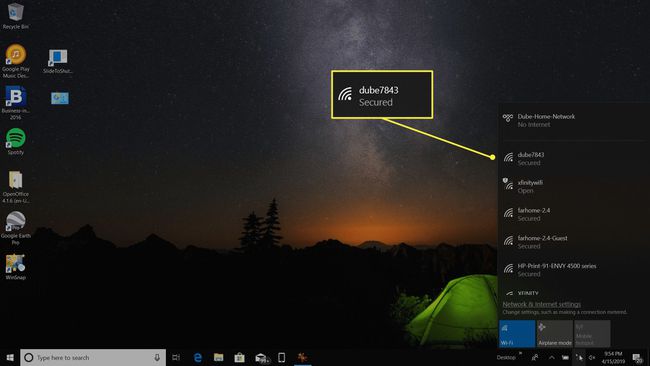 redes inalámbricas disponibles en Windows 10