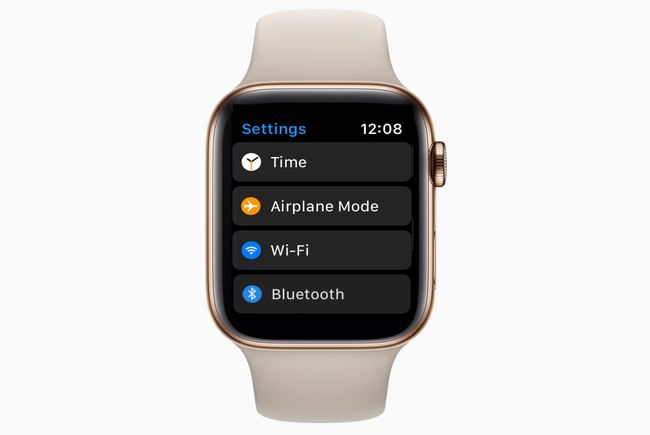 Um Apple Watch mostrando o aplicativo Configurações