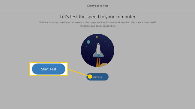 Página web de Xfinity Speed ​​Test