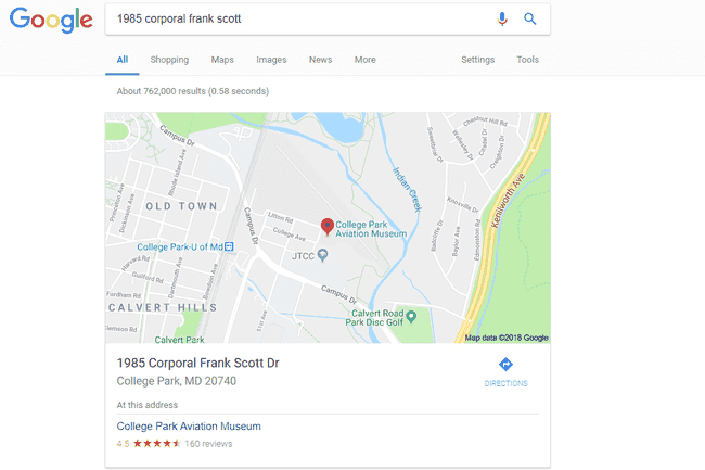 Wyszukiwarka kodów pocztowych Google