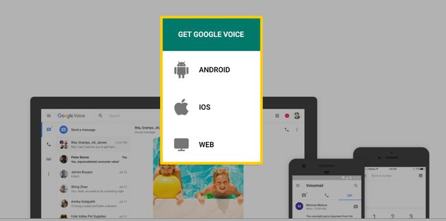 Google 보이스용 Android, iOS 또는 웹 옵션