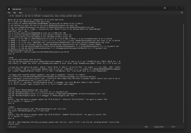 Soubor otevřen v poznámkovém bloku s vloženým kódem github