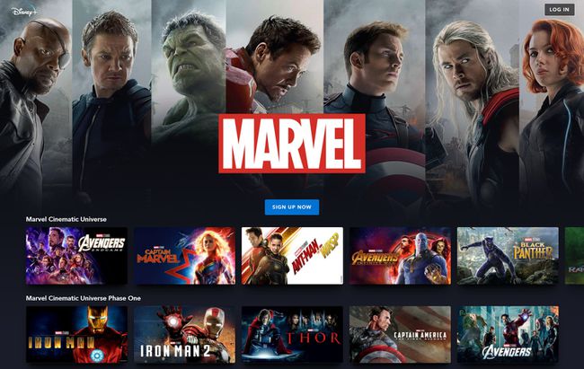 A Disney+ Marvel tartalom honlapja