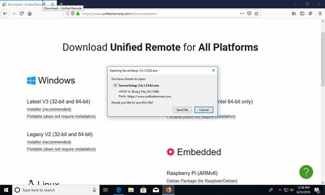 Unified Remote-server downloaden en instellen op Windows