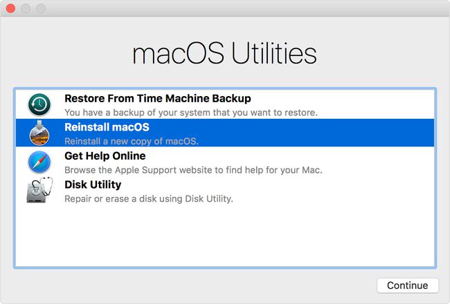 Une capture d'écran de l'application utilitaires macOS