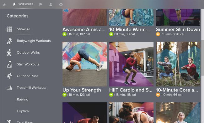 Aplikace Fitbit Coach pro Windows 10.