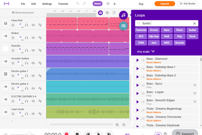 Soundtrap ออนไลน์รีมิกซ์