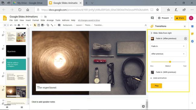 แอนิเมชั่น Google Slides เพิ่มเติม