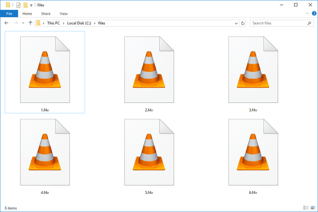 Captura de tela de arquivos F4V no Windows 10