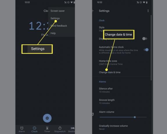 Impostazioni orologio Modifica data e ora in Android