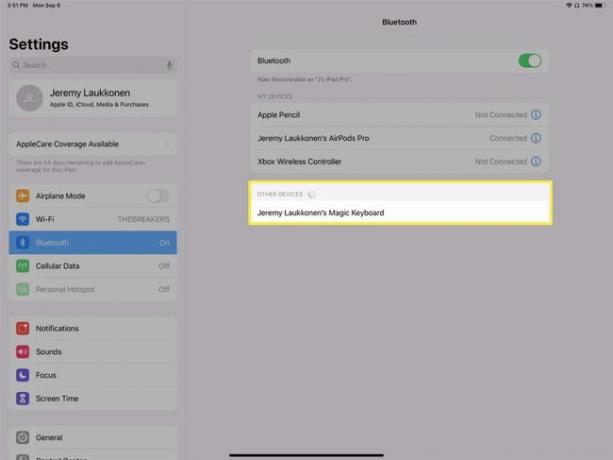 Magic Keyboard ถูกตัดการเชื่อมต่อจาก iPad ในการตั้งค่า Bluetooth