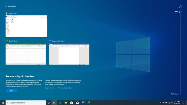 Zobrazení úlohy ve Windows 10.