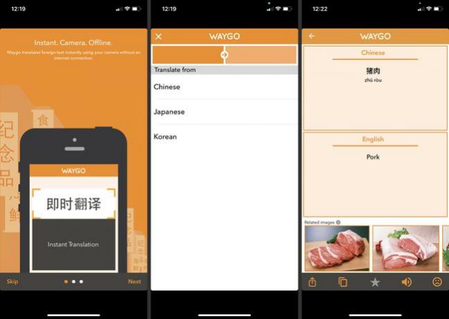 Waygo Food Translation App auf iOS