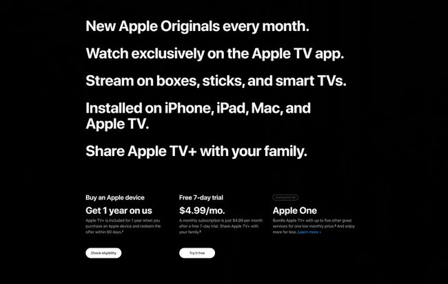 Apple TV+:n tilaussuunnitelmat