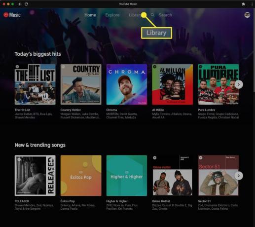 Na svom Chromebooku idite do aplikacije YouTube Music i odaberite Zbirka. 