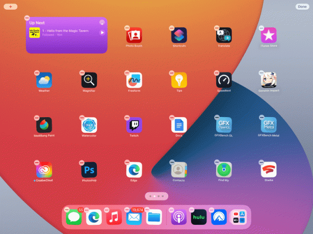 Um widget interativo destacado no iPadOS.