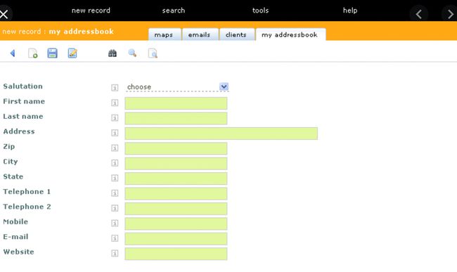 Grubba-Datenbank-Bildschirm