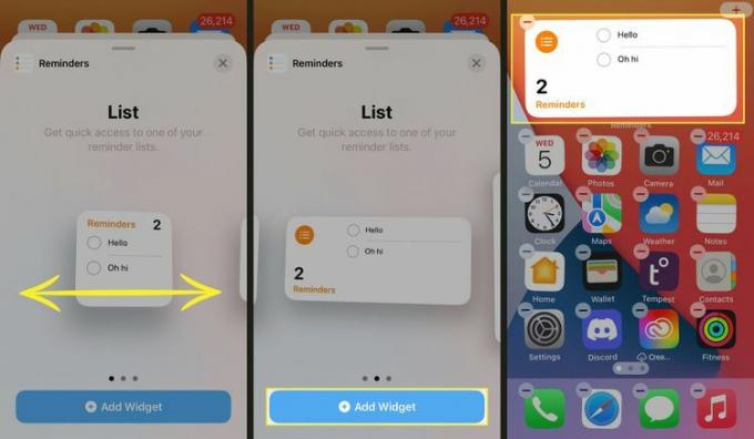 Personalizando e adicionando um widget interativo à tela inicial de um iPhone.