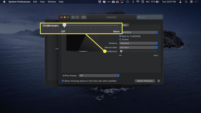macOSディスプレイのアンダースキャン設定