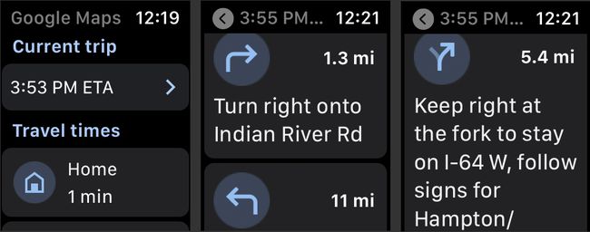 Aplicația Google Maps pentru Apple Watch