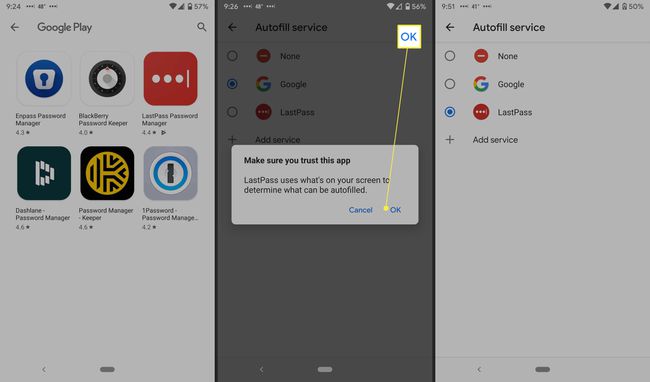 Slaptažodžių tvarkyklės pridėjimas prie „Android“ automatinio pildymo.