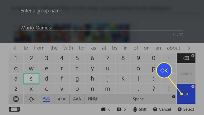 NintendoSwitchGroupの名前を入力して[OK]ボタン