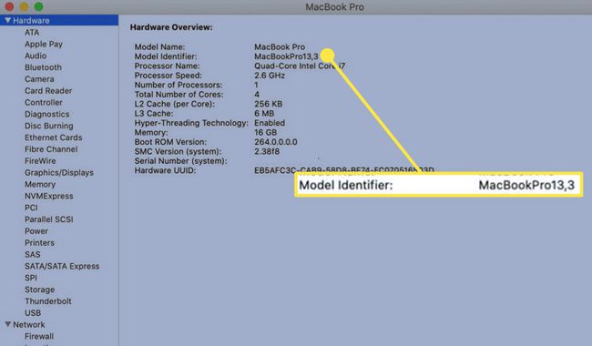 MacBookのモデル識別子