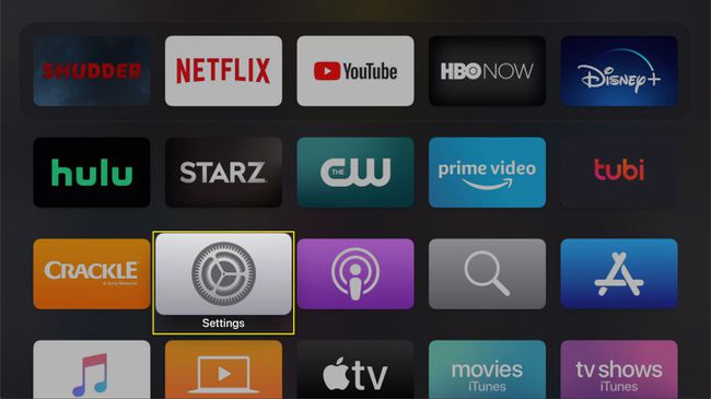 La aplicación de configuración en Apple TV