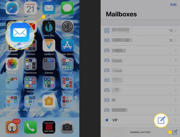 Criar uma nova mensagem no aplicativo Mail do iPhone