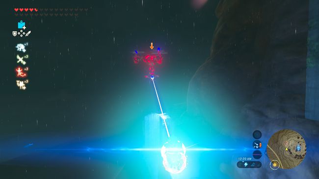 Kuvakaappaus Zeldasta: Breath of the Wild käyttäen kilpiä laserin heijastamiseen