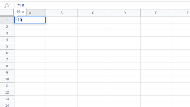 O Planilhas Google começa com a fórmula básica