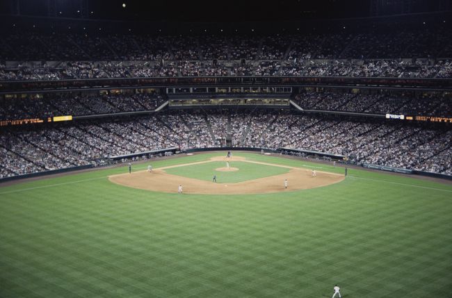 Широкоугольный снимок бейсбола