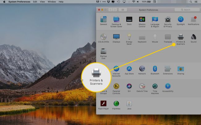 Macのシステム環境設定でのプリンターとスキャナー