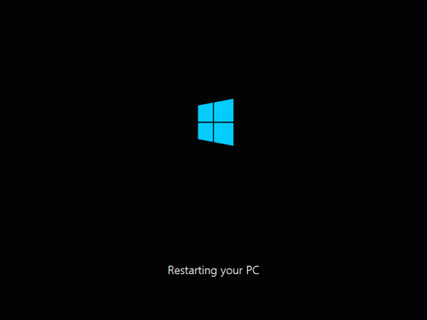 Restartování obrazovky počítače po instalaci systému Windows 8