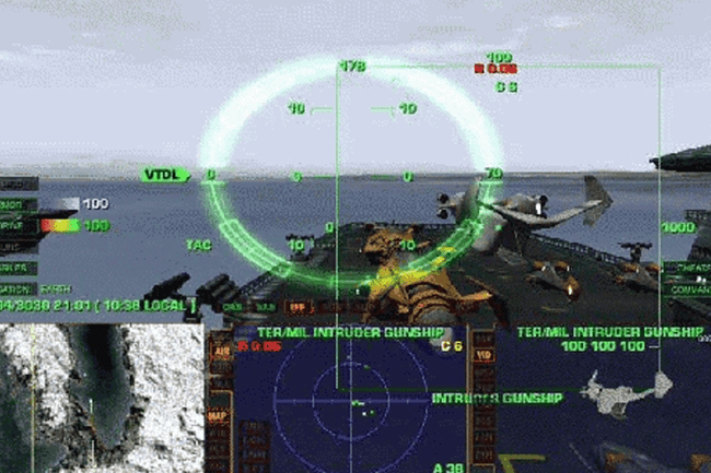 Vue du cockpit d'un jet sur le pont d'envol d'un porte-avions.